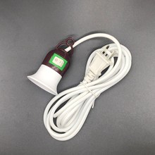 E27螺口带开关螺口 LED灯悬吊式带线灯头 8米圆线长两相插头