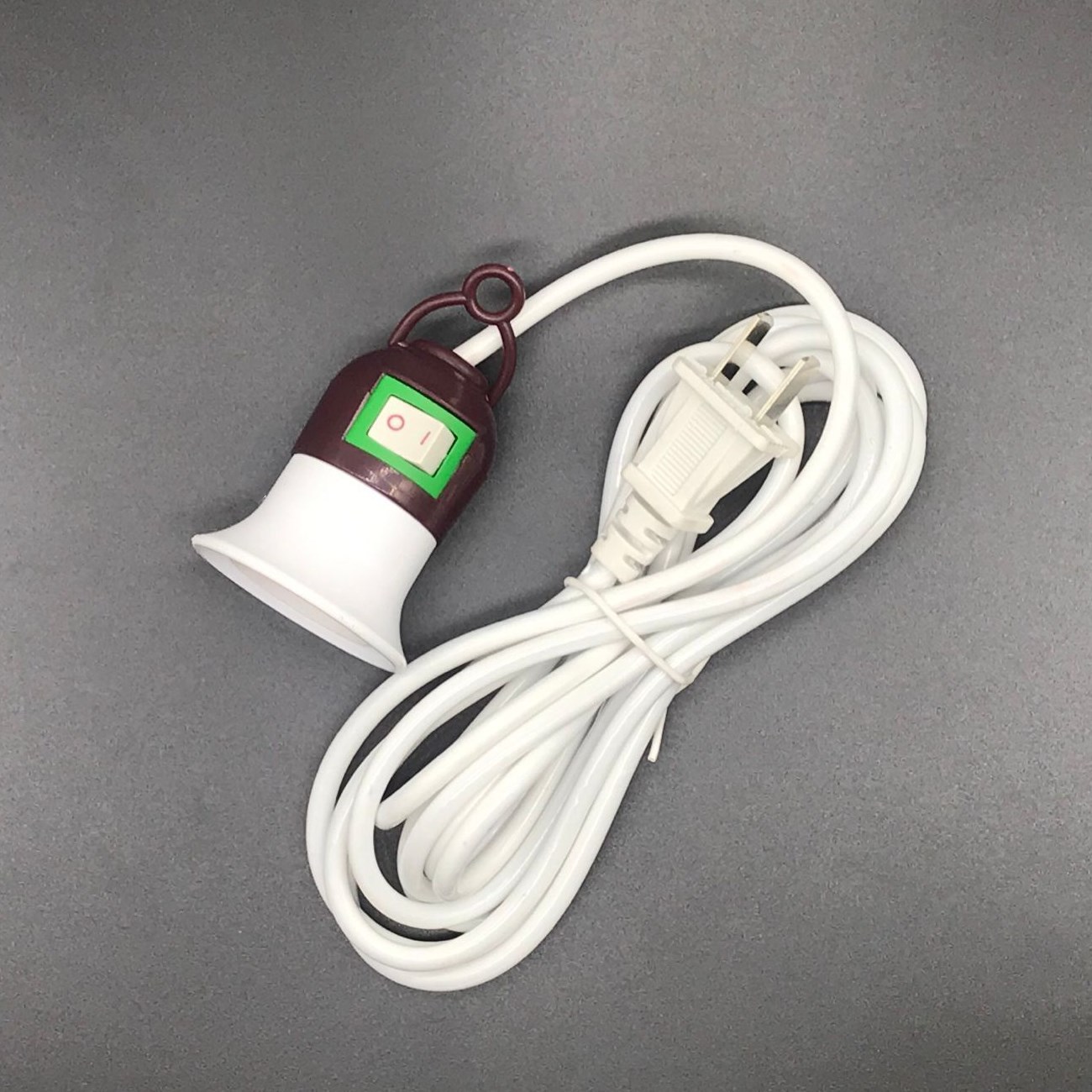 E27螺口带开关螺口 LED灯悬吊式带线灯头 8米圆线长两相插头