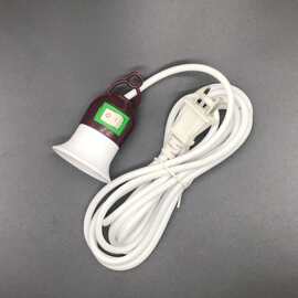 E27螺口带开关螺口 LED灯悬吊式带线灯头 8米圆线长两相插头