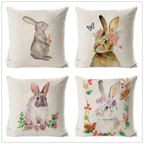 Easter pillowcase cross-border new rabbit egg pillow cushion home supplies Amazon spring pillowcase