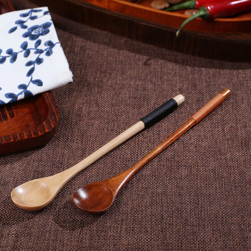 Suministro directo de fábrica Cuchara mezcladora de madera ecológica Cuchara mezcladora de café con miel Changbing de estilo occidental al por mayor