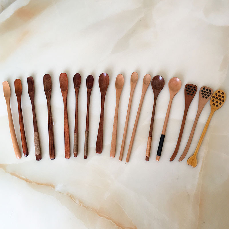 Suministro directo de fábrica Cuchara mezcladora de madera ecológica Cuchara mezcladora de café con miel Changbing de estilo occidental al por mayor