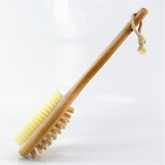 供應超長整柄楠竹豬鬃按摩雙面浴刷 洗澡搓背按摩筋絡沐浴刷