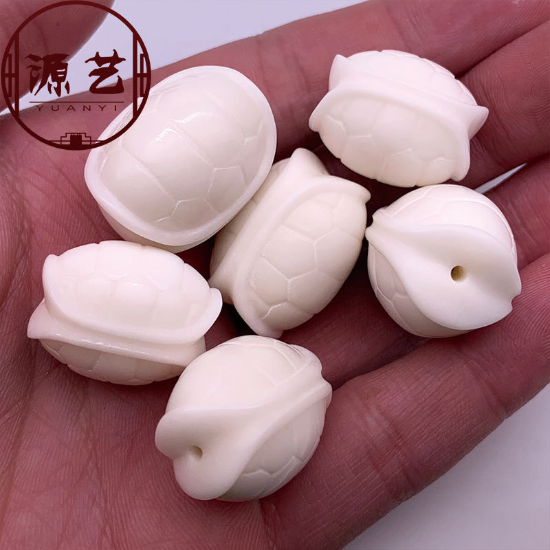 Wholesale ivory double-sided tortoise shell pendant rich world carving loose beads tee accessories diy jewelry accessories