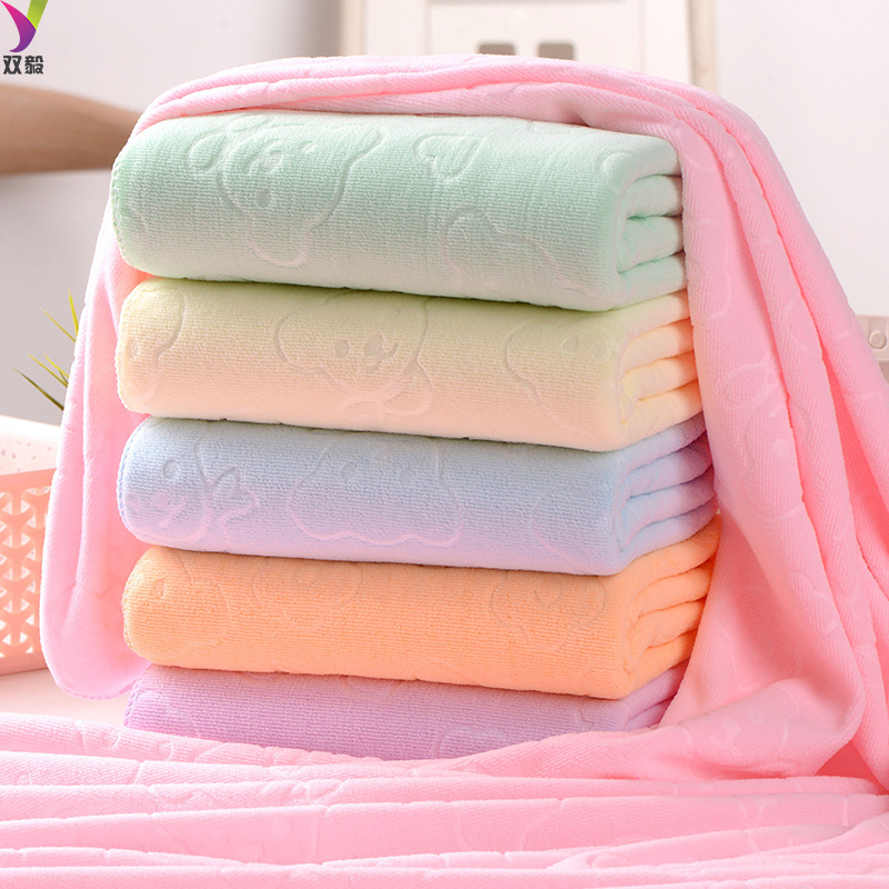 Gift Microfiber Bath Towel, Absorbent Bear Embossed Quick-Dry Towel, Face Towel, Square Towel, Beach Towel, Absorbent and Quick-Dry