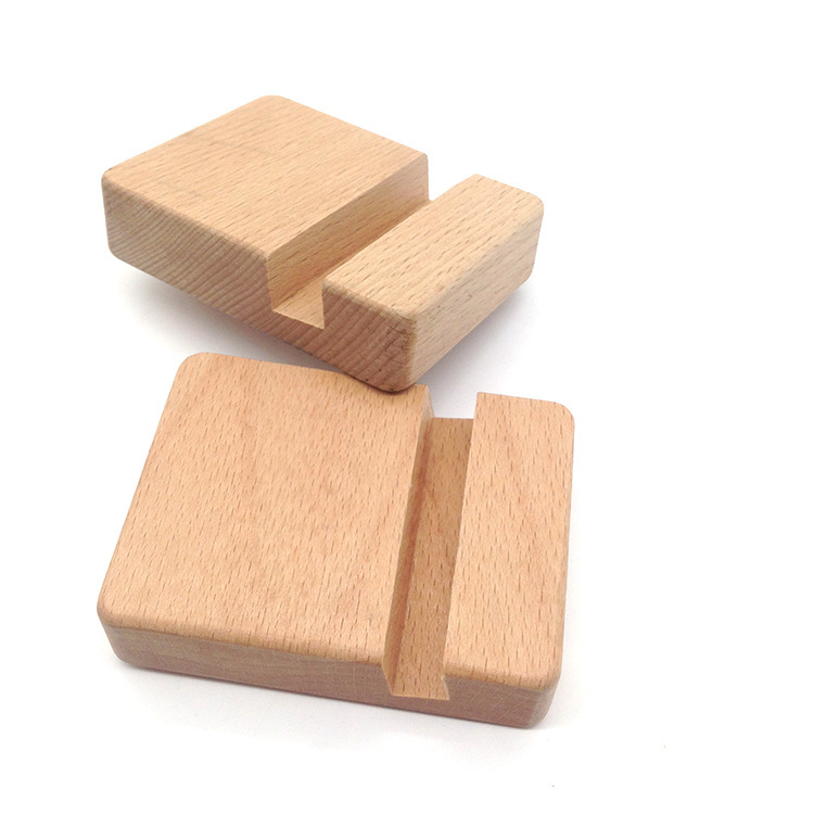 Soporte de madera para teléfonos móviles creativos Pony Teléfonos móviles Toma Monedas de haya Perezoso Teléfonos móviles Logos grabados