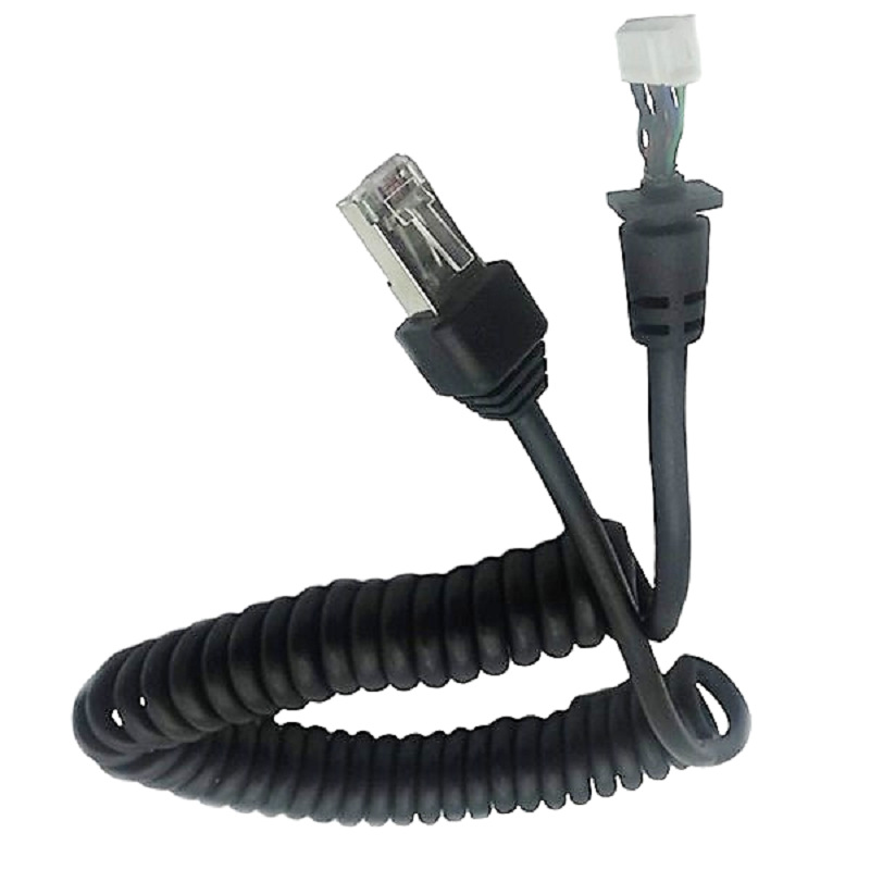 RJ45头对JST接头黑色电话弹簧线医疗设备周边线打端子线