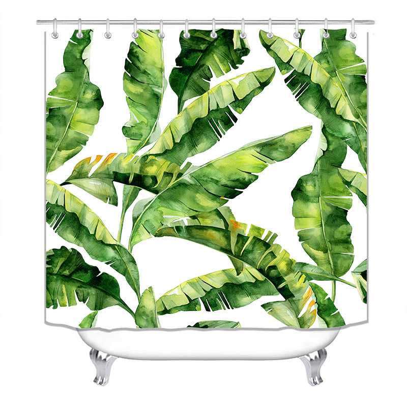 Creativo Impresión digital poliéster impermeable moho nórdico ins estilo planta verde serie 2 Cortina de ducha cortina de suministro directo de fábrica al por mayor