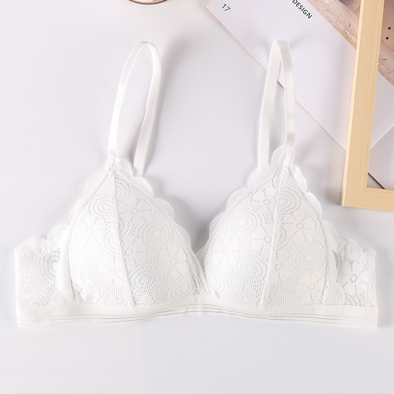 Ropa interior de primavera mujer sexy encaje belleza espalda push up suave piel-friendly chica inalámbrica sujetador de una sola pieza de entrega