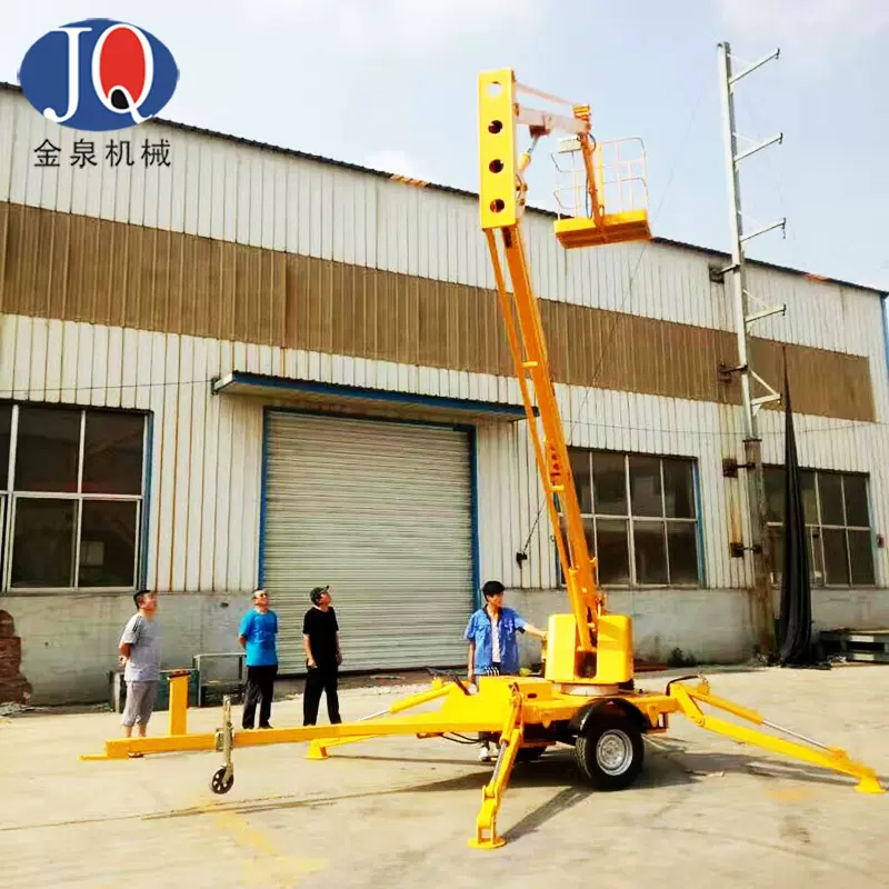 济南拖车折臂式升降平台 8-20米柴油机式拖车折臂升降机