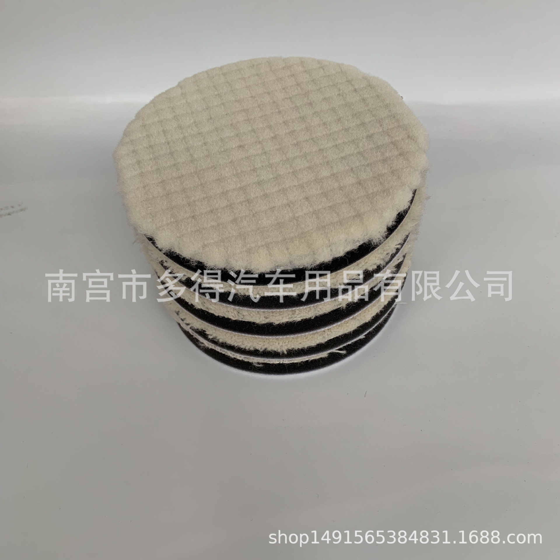 Disco de pulido de lana de estilo japonés 3 4 5 pulgadas de espesor media delgada esponja autoadhesiva rueda de lana sándwich rueda de pulido de lana corta de corte recto