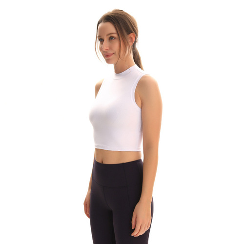 Sports vest for women to wear high collar antibacterial seamless bra underwear bra summer running yoga tops fitness clothes