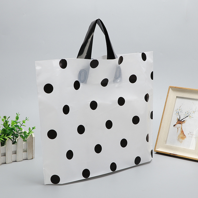 Free Shipping Thickened Wave Point Bag Women's Bag Clothing Bag Children's Clothing Store Portable Plastic Gift Shopping Bag Cosmetic Bag