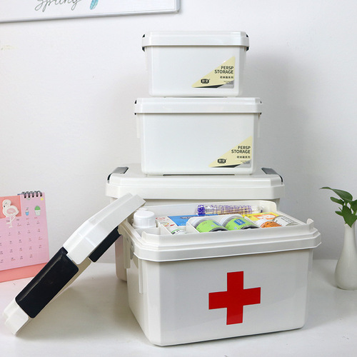 Plastic medicine box student dormitory desktop storage box medicine storage box manicure cosmetics stationery storage box