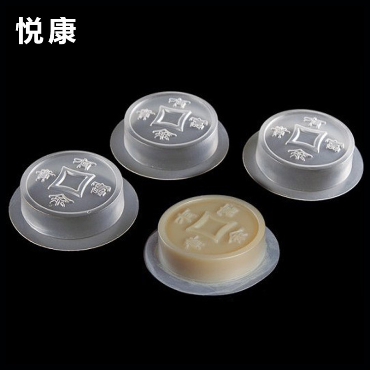 厂家生产耐高温可蒸煮铜钱塑料托 年糕元宝托量大优惠