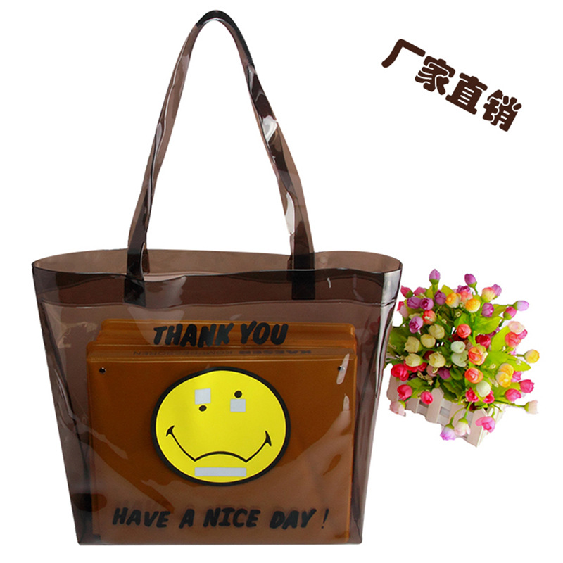 【小额批发】环保PVC手挽袋 购物沙滩温泉便捷袋黑色透明PVC手提