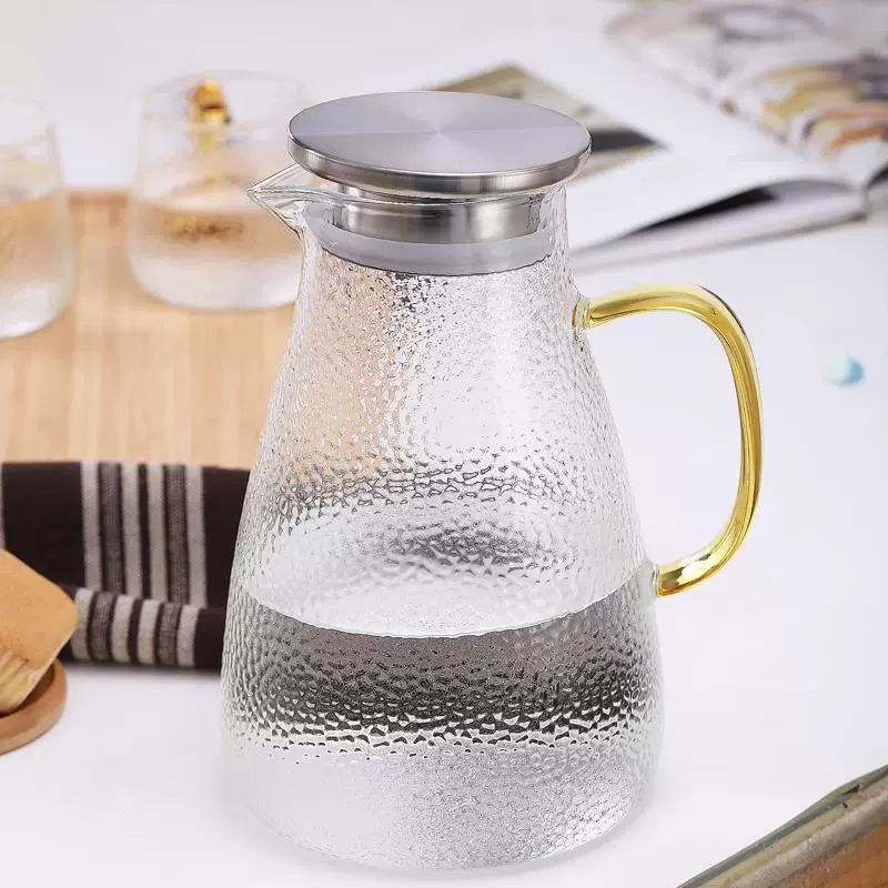 Teapot, set for home use, glass, explosion-proof iced tea, increased thickness
