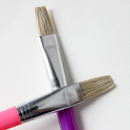 4 pcs pig hair paint brush set flat head plastic rod oil paint brush children DIY candy color painting graffiti brush wholesale