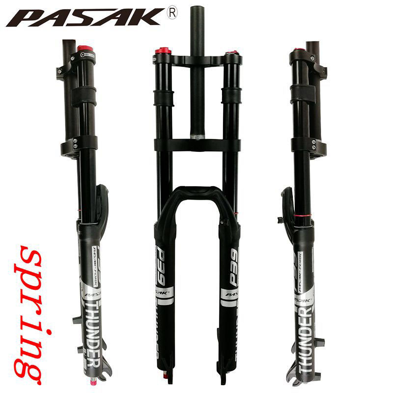 PASAK mountain bike presión de aire doble hombro amortiguador frente tenedor oro Tubo aire tenedor hombro control /29 pulgadas amortiguación tortuga conejo