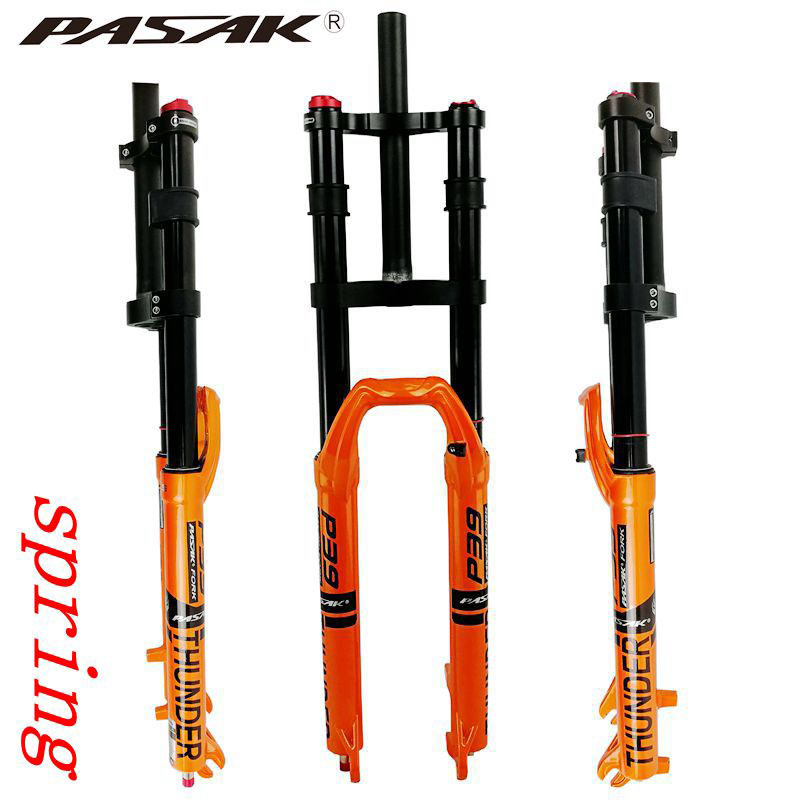 PASAK mountain bike presión de aire doble hombro amortiguador frente tenedor oro Tubo aire tenedor hombro control /29 pulgadas amortiguación tortuga conejo