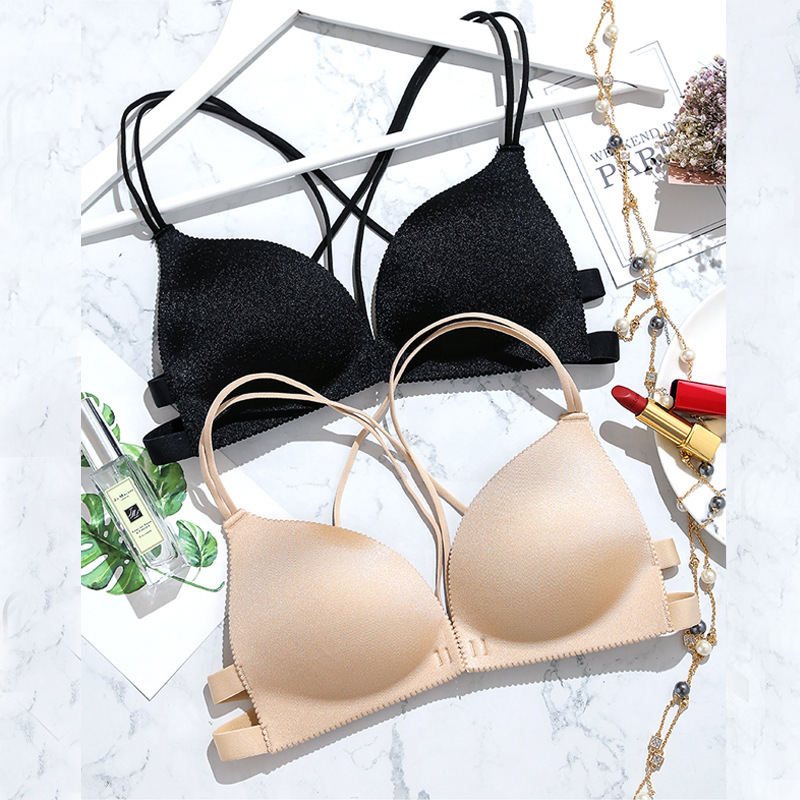 Girl's Traceless Tube Top Korean Style Underwear Short Chest Wrap Style Sexy Push-up Bra Small Bra No Steel Ring Xia Mei Back