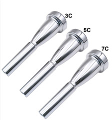 Bullet trumpet mouthpiece 3C 5C 7C silver plated trumpet mouthpiece gold and silver wind instrument accessories