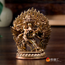 【佛缘汇】尼泊尔手工12cm 铜全鎏金 普巴金刚 佛像 护法像