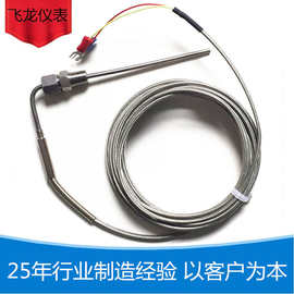 K型热电偶WRNK-553 0-1000℃线长3米探头直径3mm90度弯角热电偶