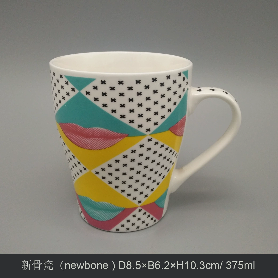 Новая костяная porcelain Patch Flower Painting Paper Valentine's Day Love Mark Coffee Cup Reinforcement Ceramic Roasting Cup Wholesale Customization