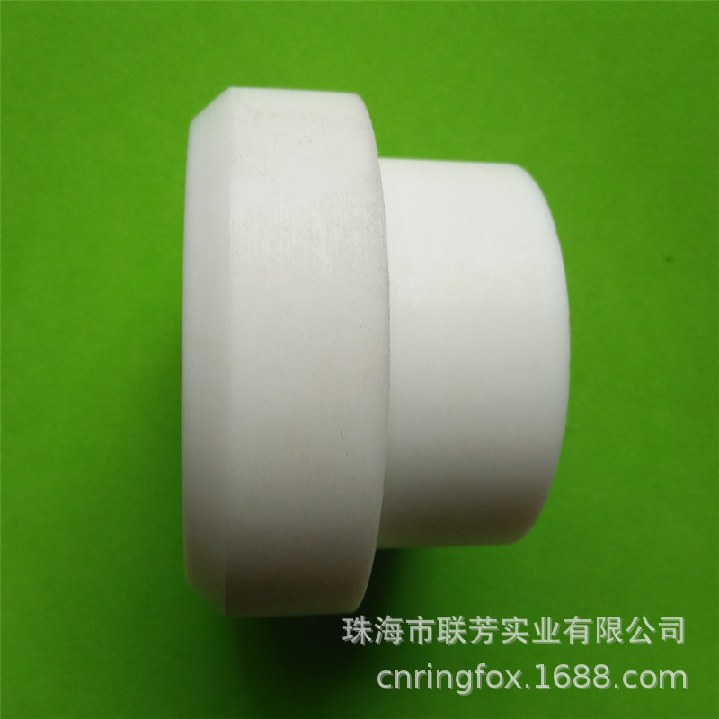 非标铁氟龙轴套 耐腐蚀四氟密封件 耐高温塑料王环槽T型轴套 耐磨