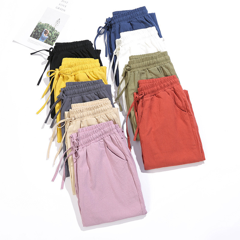Pants Women's Spring 2023 New Cotton Casual Pants Harem Pants Loose Nine-Point Women's Pants Thin Small Leg Pants Wholesale