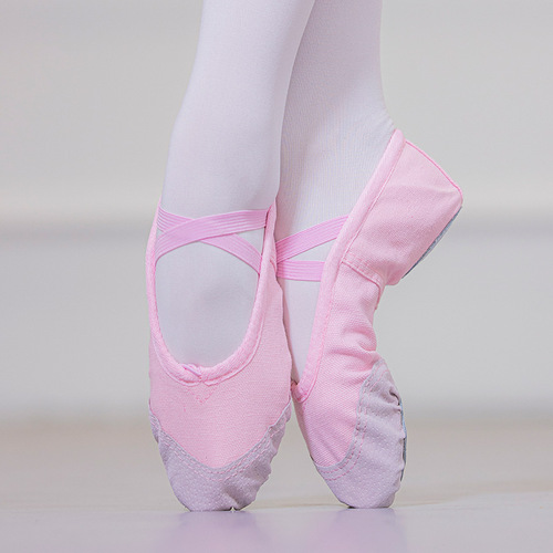 经典成人舞蹈鞋软底练功芭蕾舞鞋白猫爪鞋形体操鞋瑜伽帆布皮头鞋