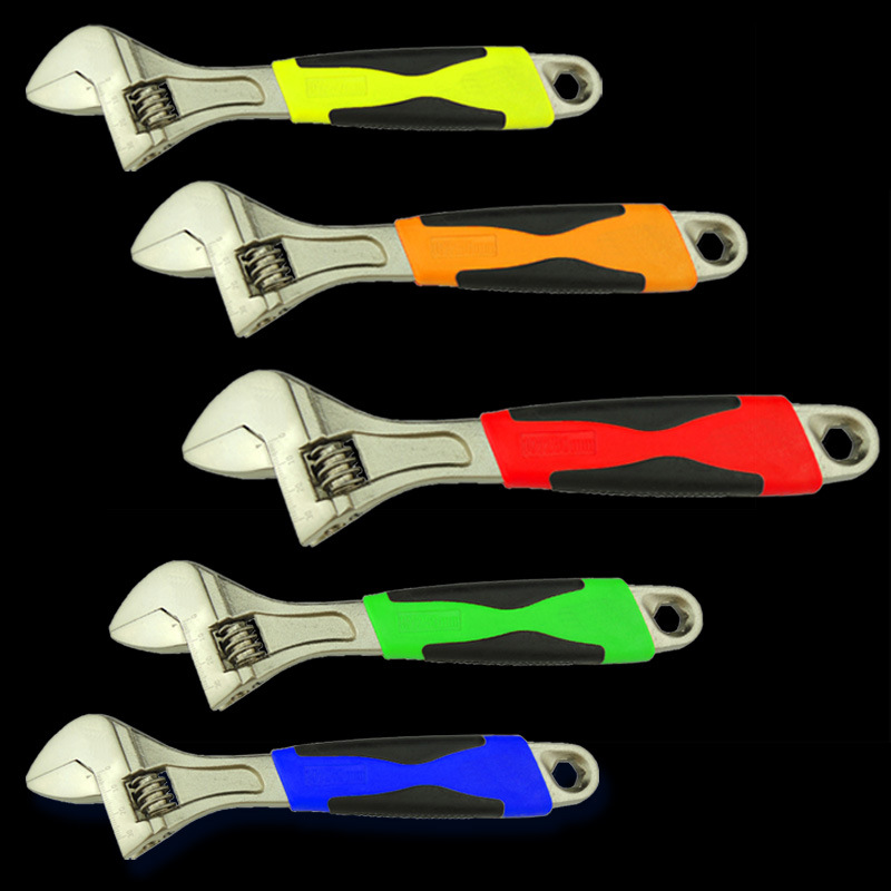 工具盒组套6寸8寸橘黑套柄活动扳手锻打套柄多用活口锻打工艺