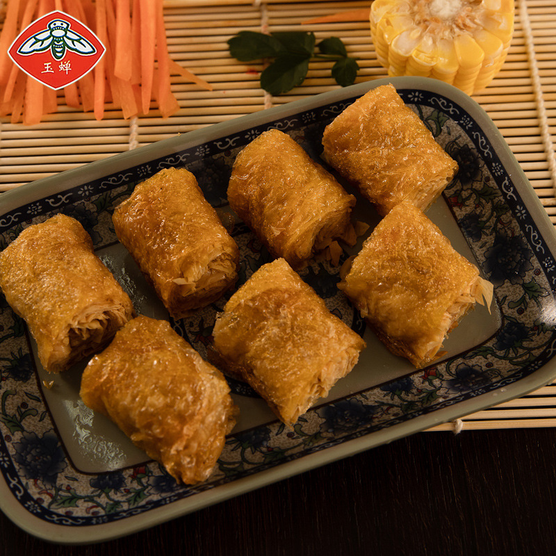 杭州特产豆腐皮卷冷冻食品豆制品素肠仿荤纯素食斋菜7000g/箱速食