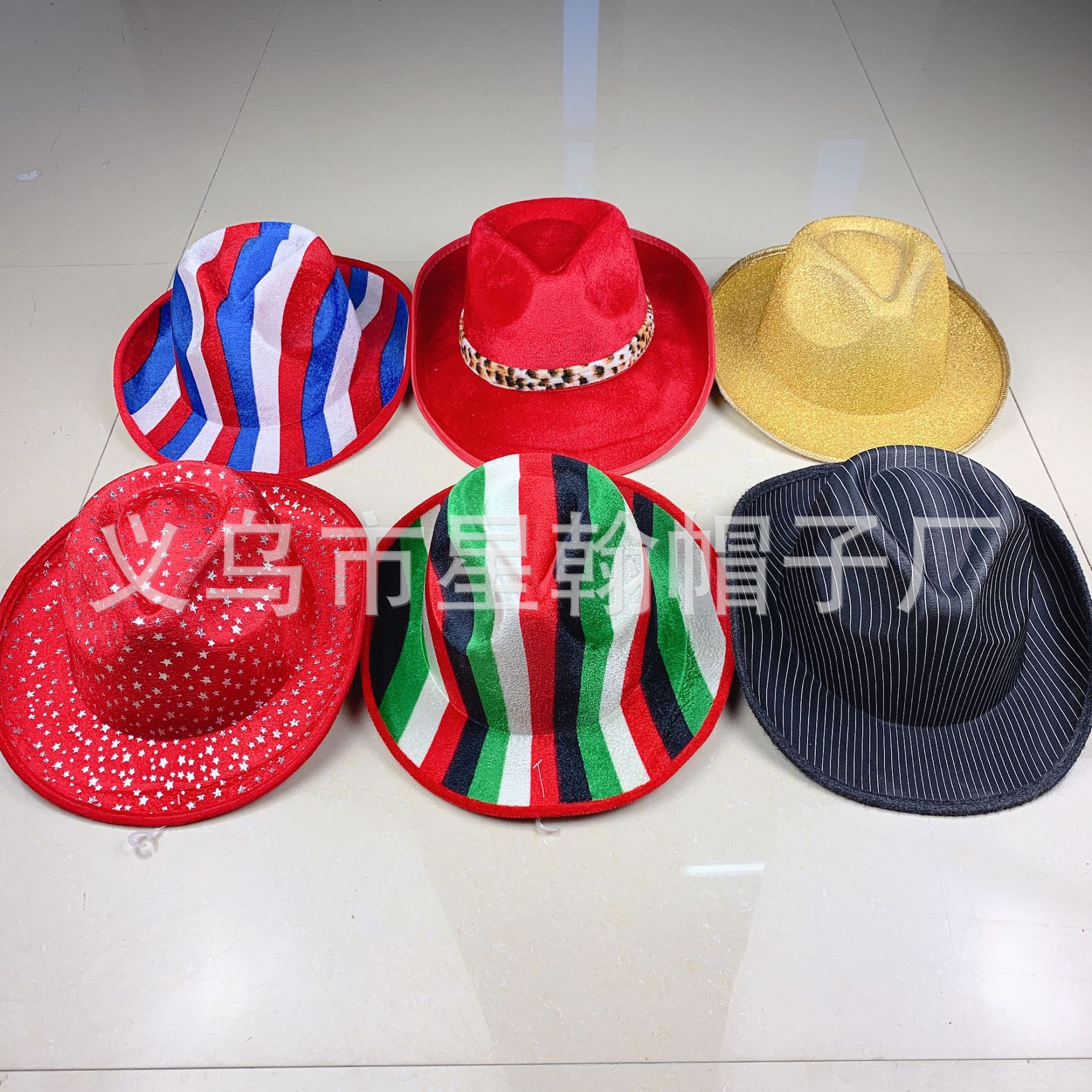 Estrellas americanas y rayas cinta vintage alto sombrero mago etapa rendimiento Festival fieltro paño recto sombrero alto