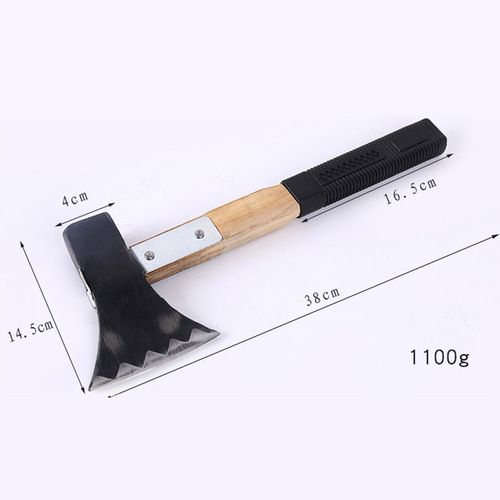 Agricultural tools large ax grilled blue Dehui Sophora wood handle glue handle non-turning reinforced lace double-edged woodworking ax