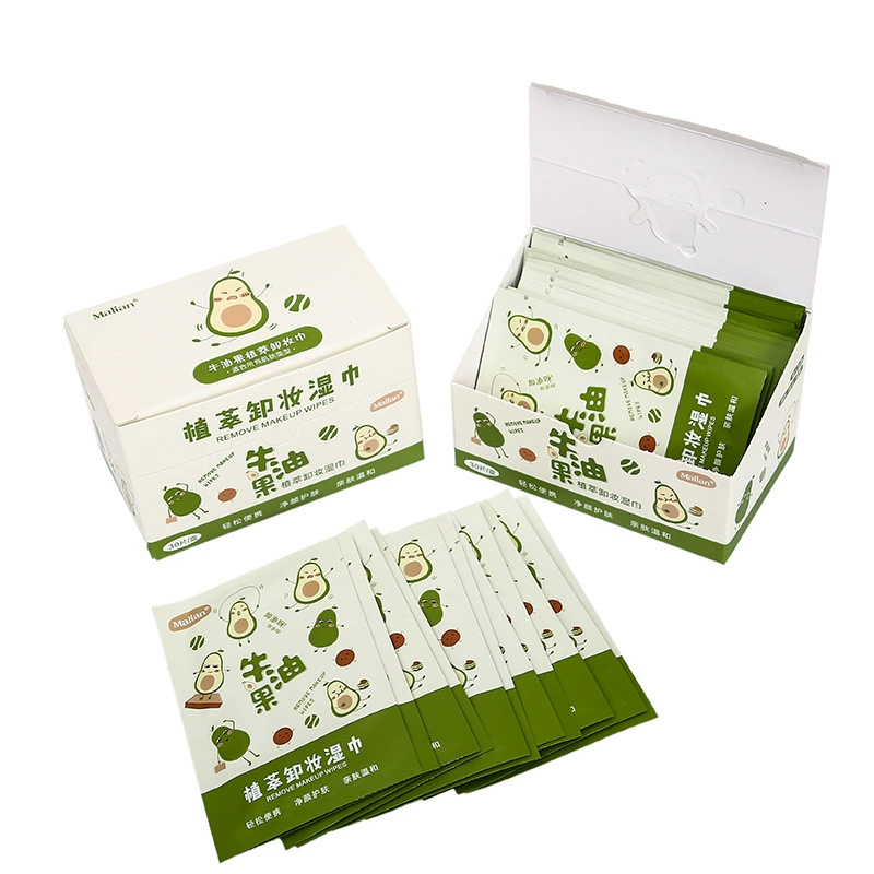 玛莉安 Handheld makeup remover with plants extract, cotton wipes for face, 30 pieces, deep cleansing