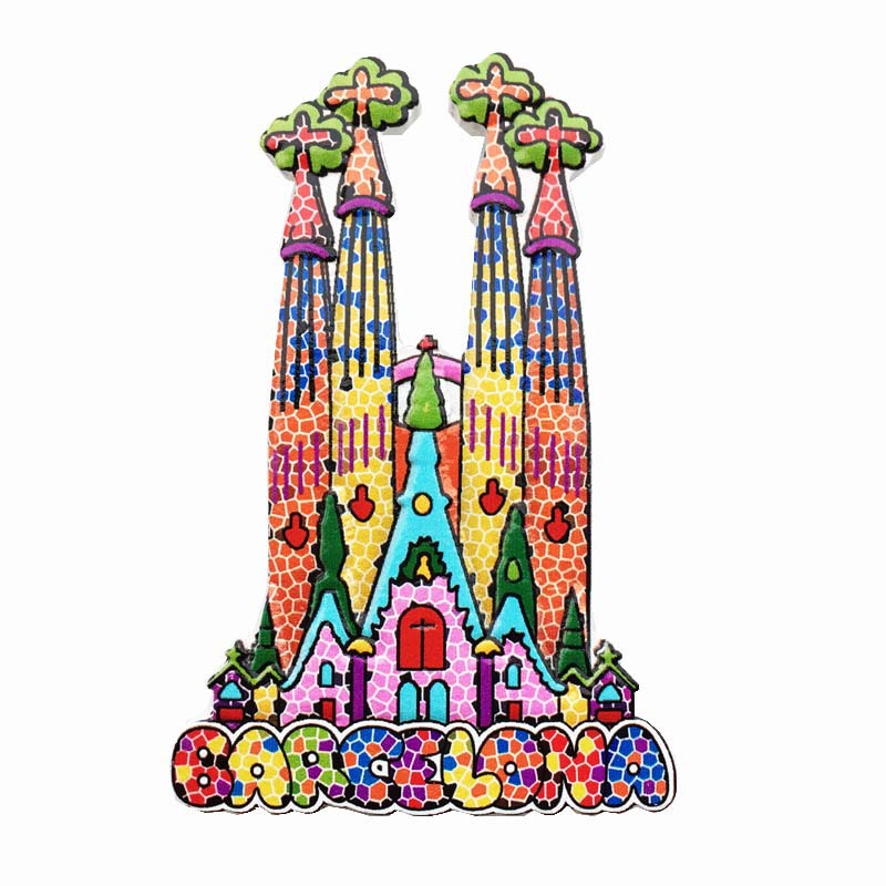 Fabricante en stock suministro transfronterizo al por mayor viajes creativos españoles decoración conmemorativa artesanía UV refrigerador magnético pegatinas