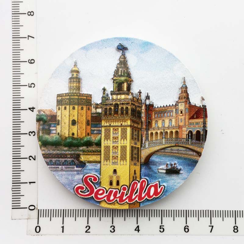 Fabricante en stock suministro transfronterizo al por mayor viajes creativos españoles decoración conmemorativa artesanía UV refrigerador magnético pegatinas