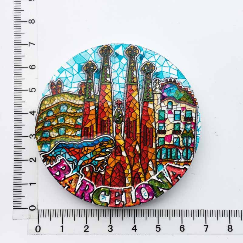 Fabricante en stock suministro transfronterizo al por mayor viajes creativos españoles decoración conmemorativa artesanía UV refrigerador magnético pegatinas