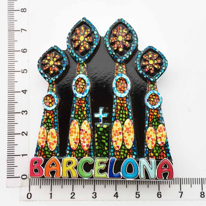 Fabricante en stock suministro transfronterizo al por mayor viajes creativos españoles decoración conmemorativa artesanía UV refrigerador magnético pegatinas