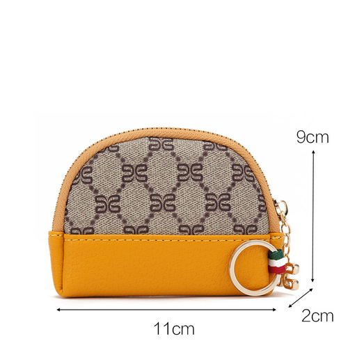 Spring 2024 Women's Handbag European and American Print Women's Small Wallet Coin Purse PVC Color-block Zipper Bag Dropshipping One Piece