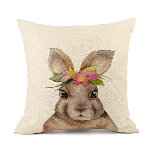 Amazon's new Easter bunny egg cotton and linen pillowcase sofa cushion Easter car cushion cover