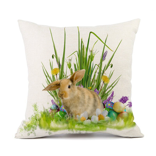 Amazon's new Easter bunny egg cotton and linen pillowcase sofa cushion Easter car cushion cover