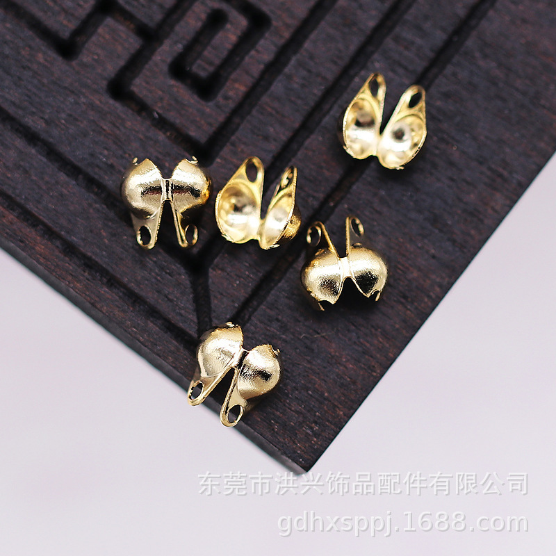 DIY Handmade Jewelry Accessories Beaded Wire Buckle Shell Crescent Buckle Double Hole Covered Buckle Link Wire Wrapped Wire Clip B194
