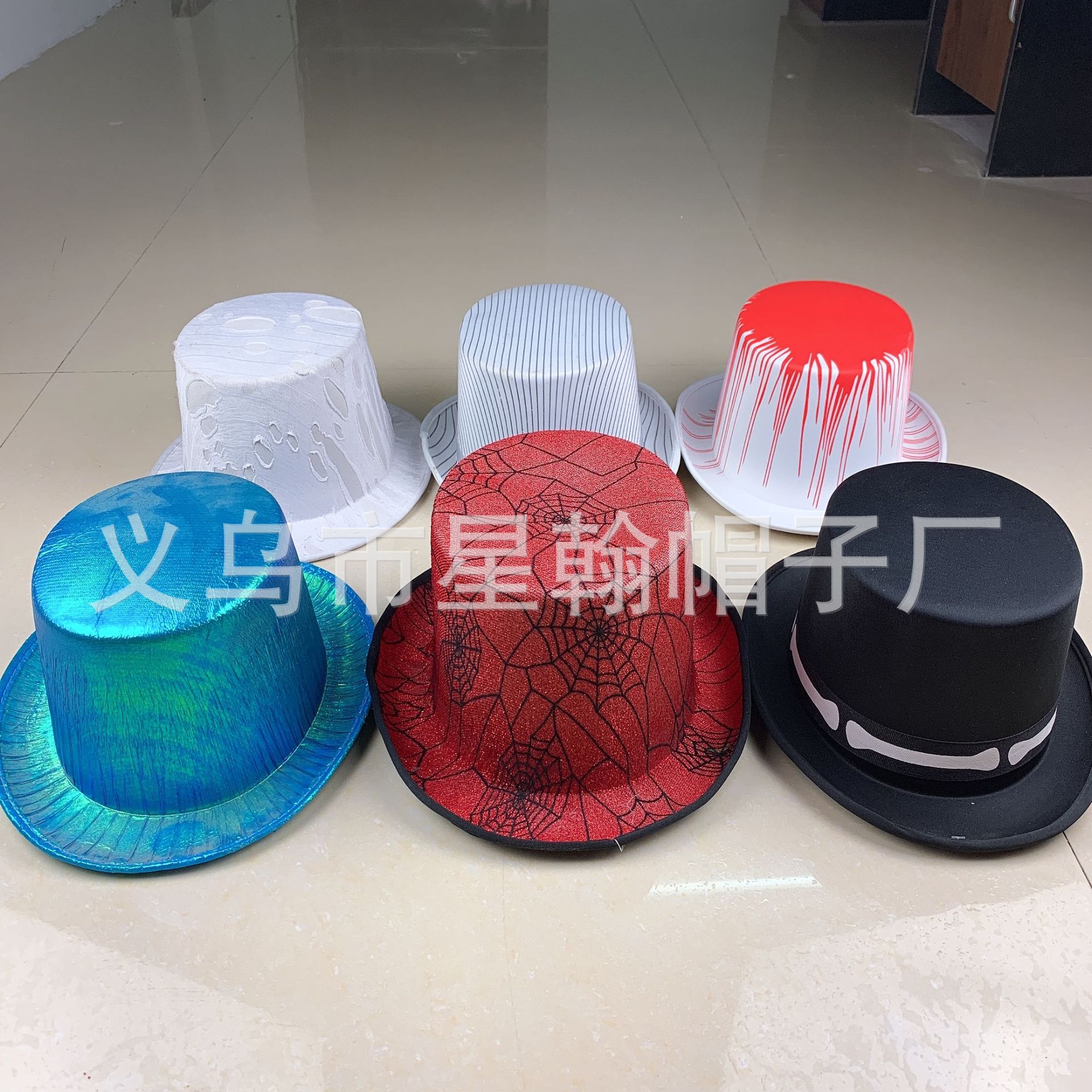 Estrellas americanas y rayas cinta vintage alto sombrero mago etapa rendimiento Festival fieltro paño recto sombrero alto