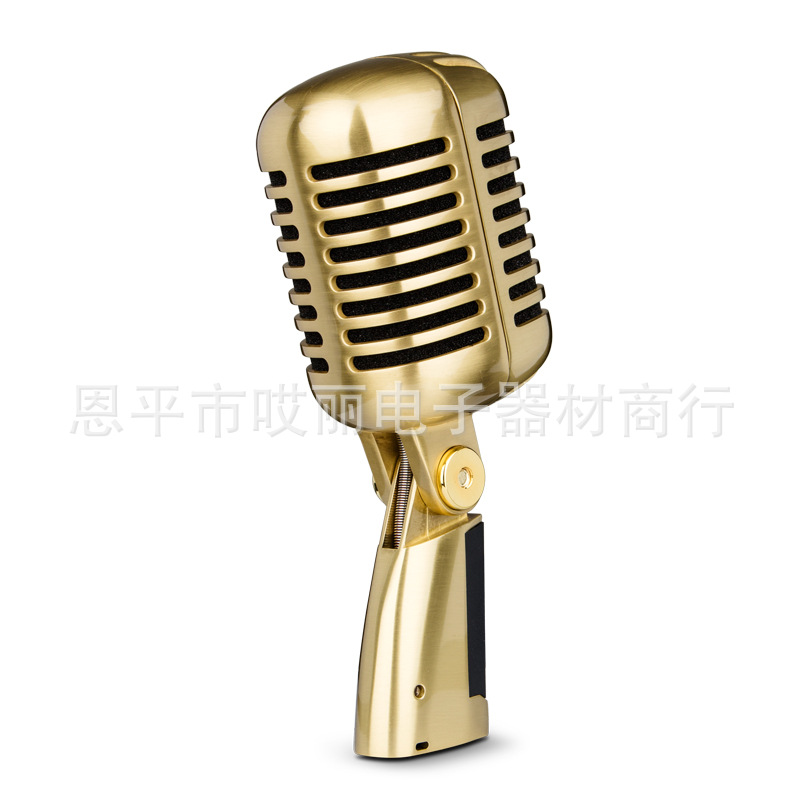 Suministro directo de fábrica etapa rendimiento clásico retro bobina móvil micrófono estrella etapa antiguo nostálgico micrófono de metal
