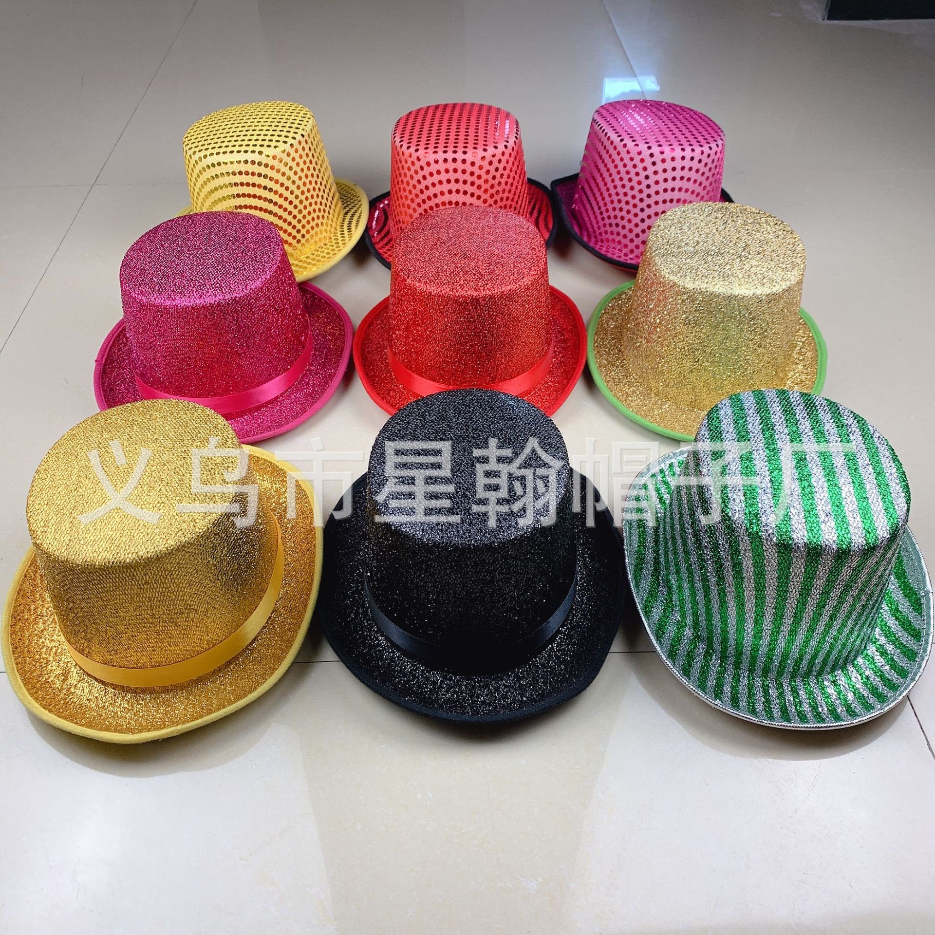 Estrellas americanas y rayas cinta vintage alto sombrero mago etapa rendimiento Festival fieltro paño recto sombrero alto