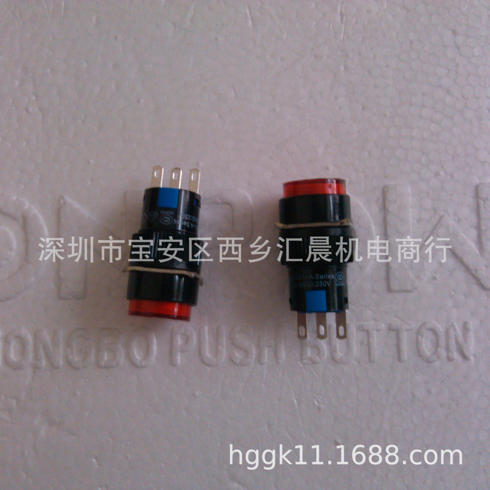 ONPOW红波按钮开关LAS1-AY-11Z/R LAS1-AY-22Z/R无灯自锁红色