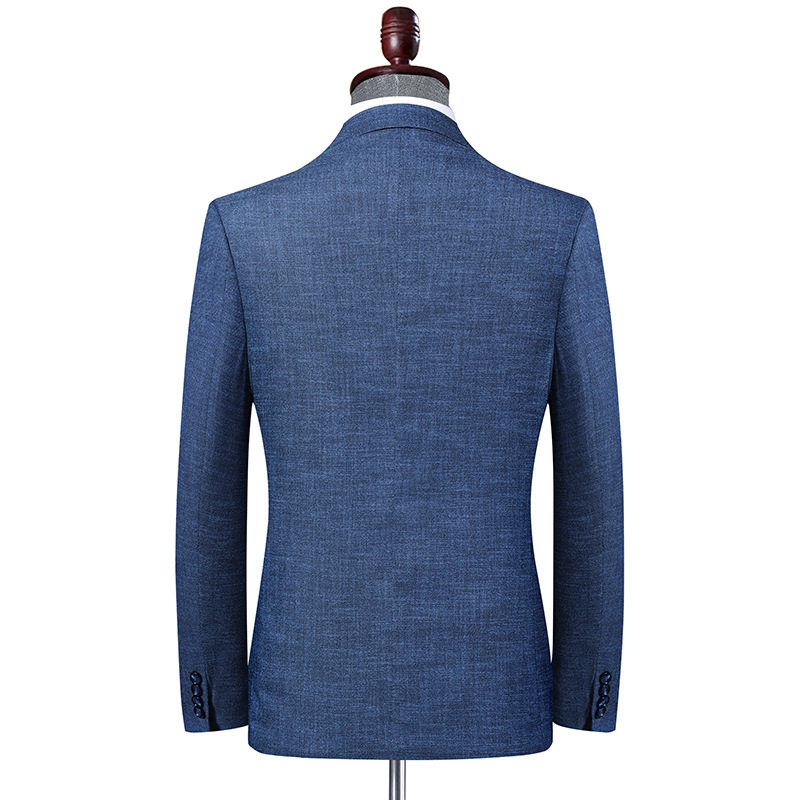 Áo vest nam dáng ôm cổ vest một hàng hai nút phong cách Hàn Quốc — Màu xanh lam